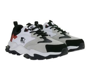 Sneakers da uomo STARTER Cape Coral stravaganti in vera pelle e camoscio - Sneakers retrò in stile anni '90 SMB103321 300 Bianco/Rosso/Nero/Grigio