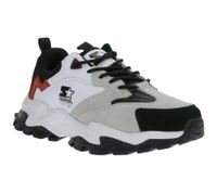 Sneakers da uomo STARTER Cape Coral stravaganti in vera pelle e camoscio - Sneakers retrò in stile anni '90 SMB103321 300 Bianco/Rosso/Nero/Grigio