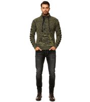 Elegante maglione da uomo in maglia con spacchi lavorati a maglia sulle maniche, Maglione 13328 Giallo