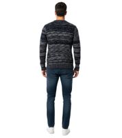 Elegante e pregiato maglione in maglia mélange per un look moderno e versatile, perfetto per tutti i giorni. 6245 Blu Navy