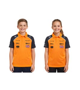 McLaren Formula 1 Lando Norris F1 Team Kinder Polo-Shirt mit Sponsorenlogos Kurzarm-Shirt Sport-Shirt TJ5318 Orange