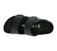 zeitlose BIRKENSTOCK Arizona Birko-Flor Damen Pantoletten Made in Germany Sommer-Latschen schmale Breite 1026843 Schwarz