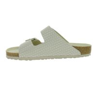 komfortable BIRKENSTOCK Arizona Woven Damen Echtleder-Pantoletten Made in Germany Sommer-Latschen normale Breite 1029172 Beige