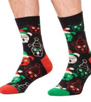 4 paires de chaussettes Happy Socks pour homme, motif canne à sucre psychédélique, en coton, avec imprimé de Noël, chaussettes de tous les jours, présentées dans une boîte cadeau XSAN09-0100 multicolore