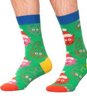4 paires de chaussettes Happy Socks pour homme, motif canne à sucre psychédélique, en coton, avec imprimé de Noël, chaussettes de tous les jours, présentées dans une boîte cadeau XSAN09-0100 multicolore