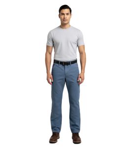 Pantalon chino homme, coupe classique, en tissu, style décontracté chic, référence 7551, bleu marine