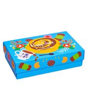 Lot de 3 paires de chaussettes Happy Socks Édition Suédoise pour femme, en coton, coloris bleu/noir, présentées dans un coffret cadeau XSWE08-6700