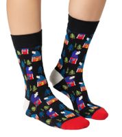 Lot de 3 paires de chaussettes Happy Socks Édition Suédoise pour femme, en coton, coloris bleu/noir, présentées dans un coffret cadeau XSWE08-6700