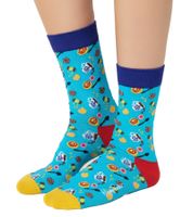 Lot de 3 paires de chaussettes Happy Socks Édition Suédoise pour femme, en coton, coloris bleu/noir, présentées dans un coffret cadeau XSWE08-6700