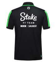 Polo homme Stake F1 Team Kick 2024, coloris noir et vert, idéal pour l'été !