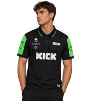 farbenfrohes KICK SAUBER Formula 1 2025 Herren Polo-Shirt Formel 1 Sommer-Shirt mit Baumwolle 701234914 001 Schwarz/Grün