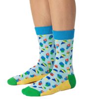 4 Paar Happy Socks Tropical Day Herren Baumwoll-Socken Alltags-Strümpfe in Geschenk-Box XTRD09-0200 Bunt