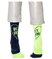 2 Pairs of Happy Socks Bestie Socks Women's Cotton Socks Value Pack Everyday Socks in Gift Box XBES02-6500 Green/Black