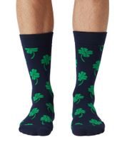 2 Pairs of Happy Socks St. Patrick's Day Men's Cotton Socks with Lucky Symbols in St. Patrick's Day Style - Everyday Socks in Gift Box XSPD02-7300 Black/Blue