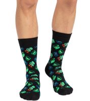 2 Pairs of Happy Socks St. Patrick's Day Men's Cotton Socks with Lucky Symbols in St. Patrick's Day Style - Everyday Socks in Gift Box XSPD02-7300 Black/Blue