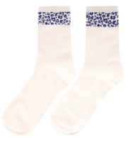 10 Pairs of Comfortable ZWILLINGSHERZ Women's Tennis Socks with Leopard Print - Everyday Socks, Cotton Socks 4603S K248144 White/Pink, White/Red, or White/Blue