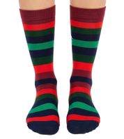 2 Pairs of Happy Socks Candy Cane Holiday Women's Cotton Socks Value Pack with Christmas Print Everyday Socks in Gift Box SXPOL02-7300 Green/Multicolor