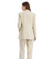 Classic linen-look blazer for women with striped lining, loose fit, 968952 Black or 965058 Beige