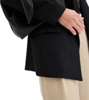 Classic linen-look blazer for women with striped lining, loose fit, 968952 Black or 965058 Beige