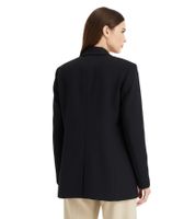 Classic linen-look blazer for women with striped lining, loose fit, 968952 Black or 965058 Beige