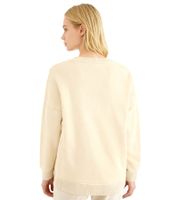 Comfortable ZWILLINGSHERZ Women's Sweatshirt "GOOD VIBES HAPPINESS" with V-Neck 46080 Beige or Blue