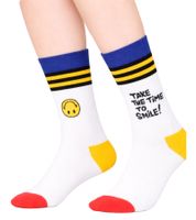 3 Pairs of Happy Socks Unisex Cotton Socks Value Pack with Smiley Print Everyday Socks in Gift Box Yellow/Black/Blue or Black/Pink/White