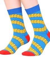 3 Pairs of Happy Socks Unisex Cotton Socks Value Pack with Smiley Print Everyday Socks in Gift Box Yellow/Black/Blue or Black/Pink/White