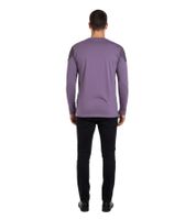 Trendiges Herren Longsleeve V-Ausschnitt Washed Print Design Slim Fit Langarm-Shirt 10117 Violett