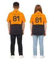  McLaren Formula 1 Oscar Piastri F1 Team Kinder Polo-Shirt mit Sponsorenlogos Kurzarm-Shirt Sport-Shirt TJ5319 Orange