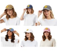 Cheeky ZWILLINGSHERZ Smiley Classic Baseball Cap with Smiley Patch, Cotton Cap, Adjustable Brim Cap 4603M K258209 in Khaki, Navy Blue, Gray, Blue, White, or Pink