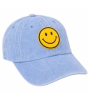 Cheeky ZWILLINGSHERZ Smiley Classic Baseball Cap with Smiley Patch, Cotton Cap, Adjustable Brim Cap 4603M K258209 in Khaki, Navy Blue, Gray, Blue, White, or Pink