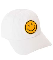 Cheeky ZWILLINGSHERZ Smiley Classic Baseball Cap with Smiley Patch, Cotton Cap, Adjustable Brim Cap 4603M K258209 in Khaki, Navy Blue, Gray, Blue, White, or Pink