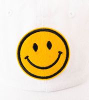 Cheeky ZWILLINGSHERZ Smiley Classic Baseball Cap with Smiley Patch, Cotton Cap, Adjustable Brim Cap 4603M K258209 in Khaki, Navy Blue, Gray, Blue, White, or Pink