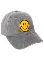 Cheeky ZWILLINGSHERZ Smiley Classic Baseball Cap with Smiley Patch, Cotton Cap, Adjustable Brim Cap 4603M K258209 in Khaki, Navy Blue, Gray, Blue, White, or Pink