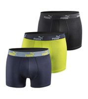 Lot de 3 boxers PUMA Basic pour homme, sous-vêtements en coton 100003547 4471 Citron vert/Gris/Bleu foncé