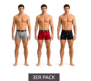 Pack de 3 bóxers básicos PUMA para hombre, ropa interior de algodón 100003547 4250 Rojo/Gris/Negro