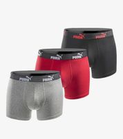 Pack de 3 bóxers básicos PUMA para hombre, ropa interior de algodón 100003547 4250 Rojo/Gris/Negro