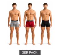 Pack de 3 bóxers básicos PUMA para hombre, ropa interior de algodón 100003547 4250 Rojo/Gris/Negro