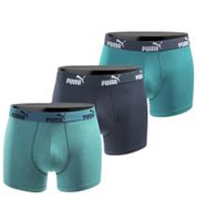 Pack de 3 bóxers básicos PUMA para hombre, ropa interior de algodón 100003547 4470 Azul oscuro/Turquesa/Gris petróleo