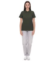 Paquete de 10 polos ELEVATE Helios para mujer, algodón, tejido piqué, 180 g/m², 3810770, verde militar oscuro