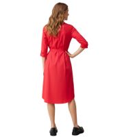 Vestido camisero atemporal para mujer, confeccionado en mezcla de seda y algodón, sin mangas, 914381 Rojo