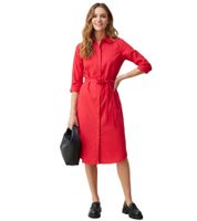 Vestido camisero atemporal para mujer, confeccionado en mezcla de seda y algodón, sin mangas, 914381 Rojo