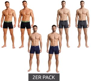 2-Pack Jeep Basic Boxer Shorts for Men, Cotton Underwear I101545-001, Black, Dark Gray, or Dark Blue