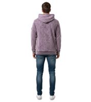 Stylish Men's Vintage-Washed Hoodie with Grunge Print Sweatshirt 19124 Anthracite