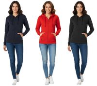 Everyday Helly Hansen Women's Zip-Up Hoodie with Pockets, 280 g/m², 79217, Black, Red, or Navy Blue