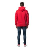 Casual Men's Hoodie with Logo Print and Kangaroo Pocket Sweatshirt 6915-Red