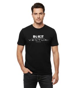 T-shirt d'été Formule E F1 Rokit pour homme, col rond, manches courtes, coton, noir, réf. 701224362 001