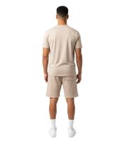 2-Piece ON THAT ASS Brooklyn Men's Summer Set Performance with Clean Design Outfit with T-Shirt & Shorts Beige