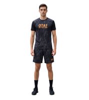 Ensemble de sport homme ON THAT ASS Team 2 pièces - Tenue de performance, imprimé marbré, avec t-shirt et short, noir/orange