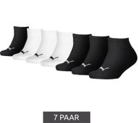 Lot de 7 paires de chaussettes PUMA pour enfants (filles et garçons), en coton à coutures plates, référence 701222093 001, noir et blanc